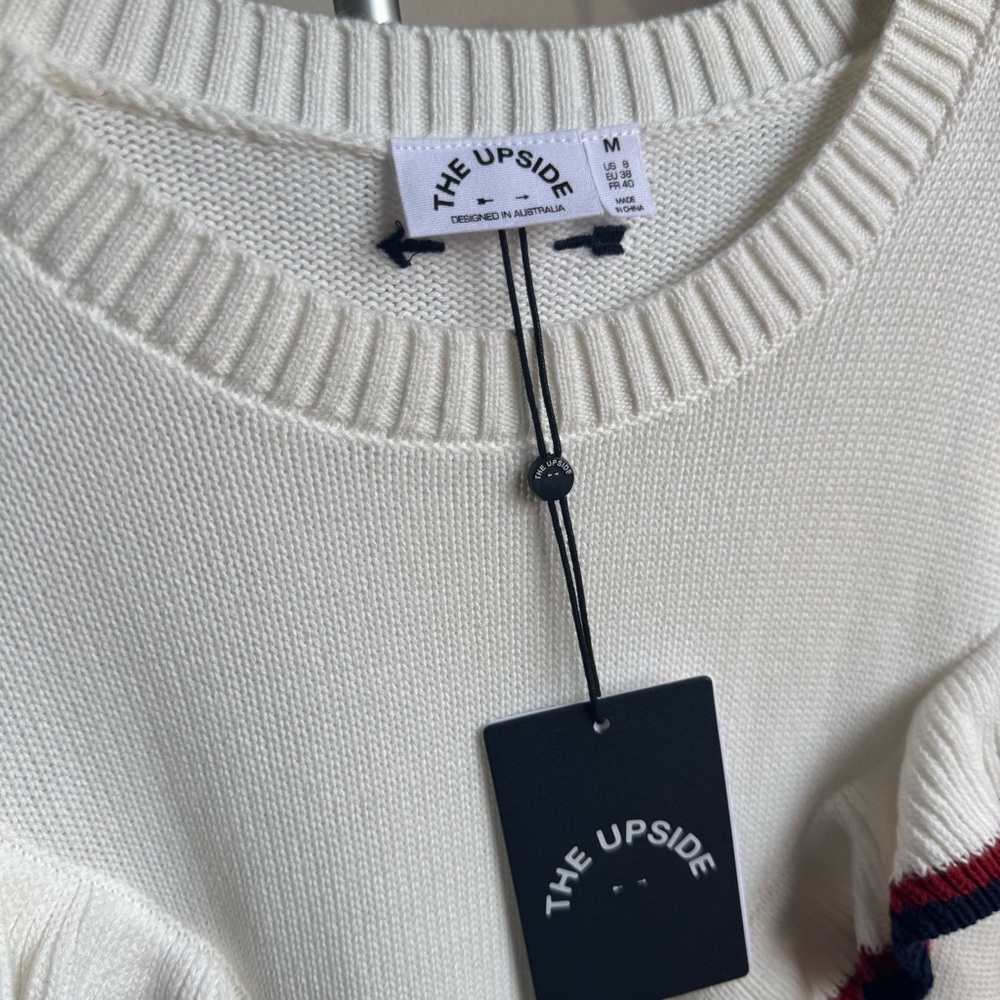 NEW The Upside Columbia Boo Frill Knit Top Cotton Sweater Sz M - Picture 7 of 10